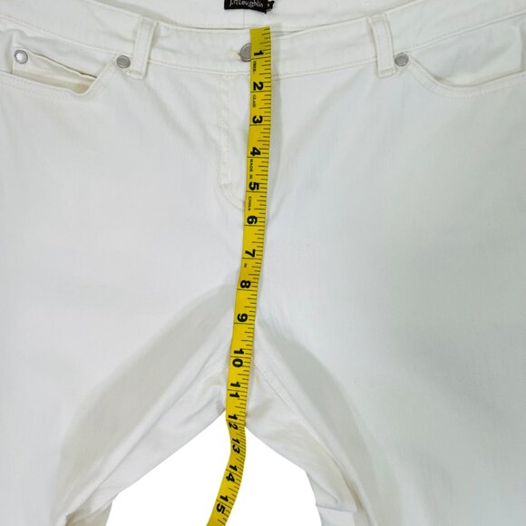 J. McLaughlin White Slim Straight Leg Stretch Jeans Size 14 - Picture 11 of 13